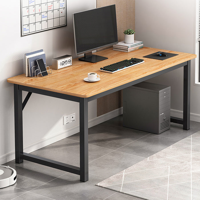 Contemporary Wooden Office Desk Sled Base Writing Desk with Steel Legs