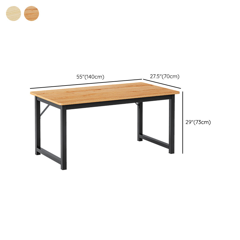 Contemporary Wooden Office Desk Sled Base Writing Desk with Steel Legs