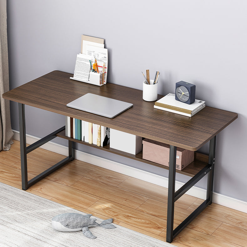 Contemporary Wooden Office Desk Sled Base Rectangular Writing Desk with Steel Legs