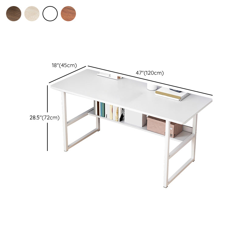 Contemporary Wooden Office Desk Sled Base Rectangular Writing Desk with Steel Legs