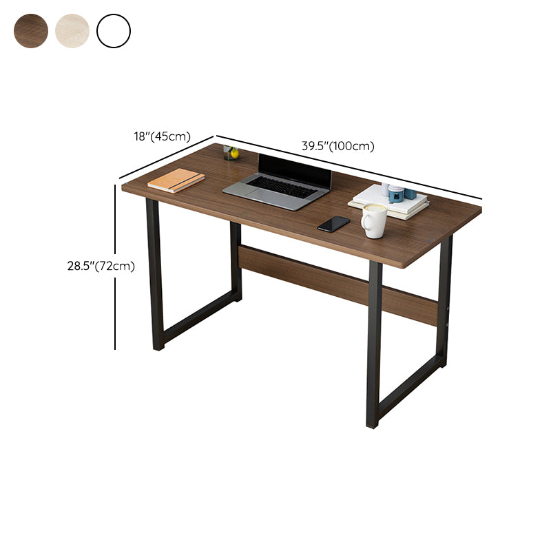 Contemporary Wooden Office Desk Sled Base Rectangular Writing Desk with Steel Legs