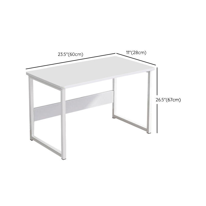 Contemporary Wooden Office Desk Sled Base Rectangular Writing Desk with Steel Legs