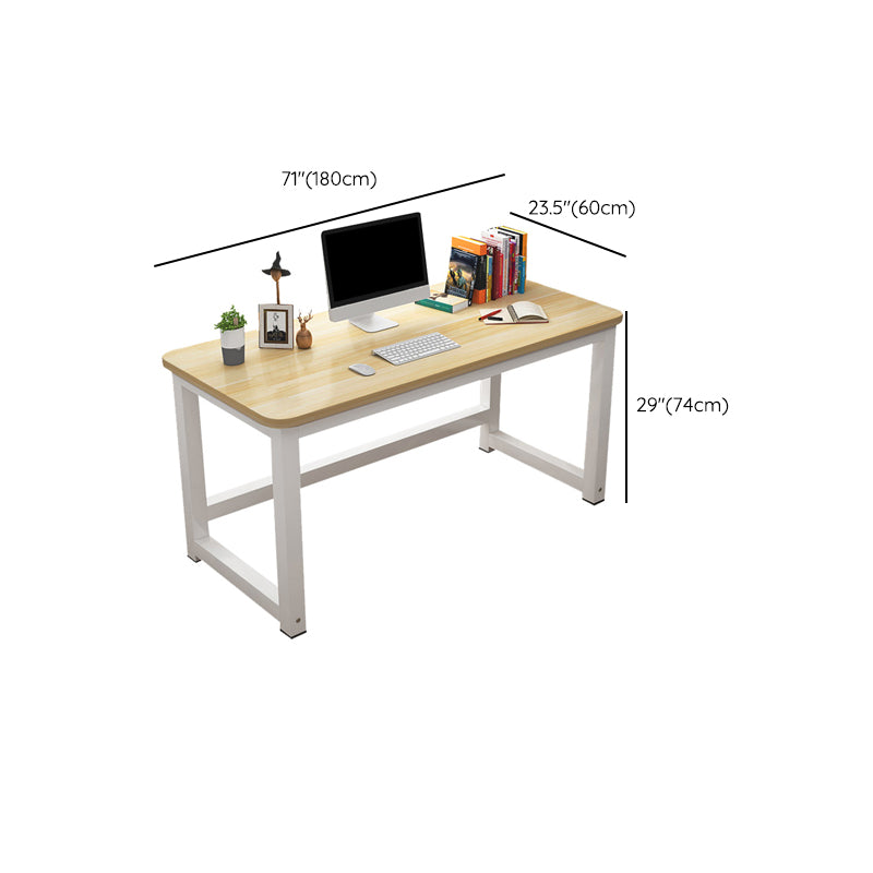 Rectangular Office Desk Antique Finish Modern Computer Desk with Metal Legs