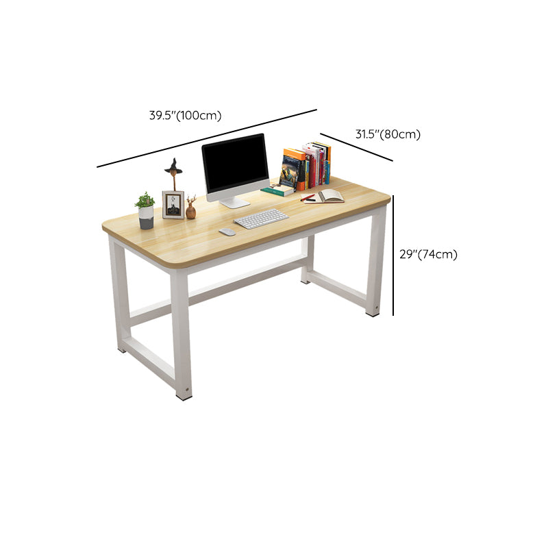 Rectangular Office Desk Antique Finish Modern Computer Desk with Metal Legs