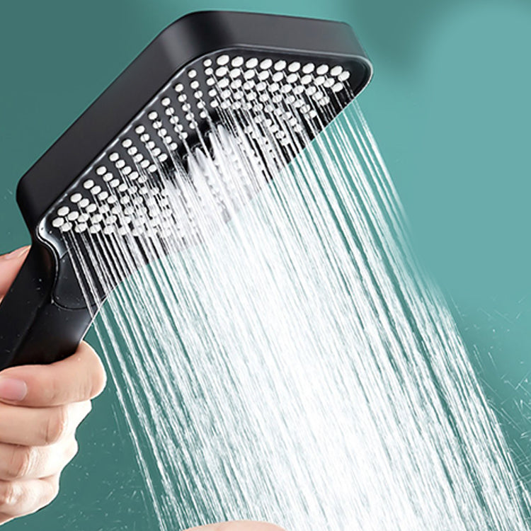 Modern Rectangular Hand Shower in Black 3 Sprays Wall-Mount Hand Shower