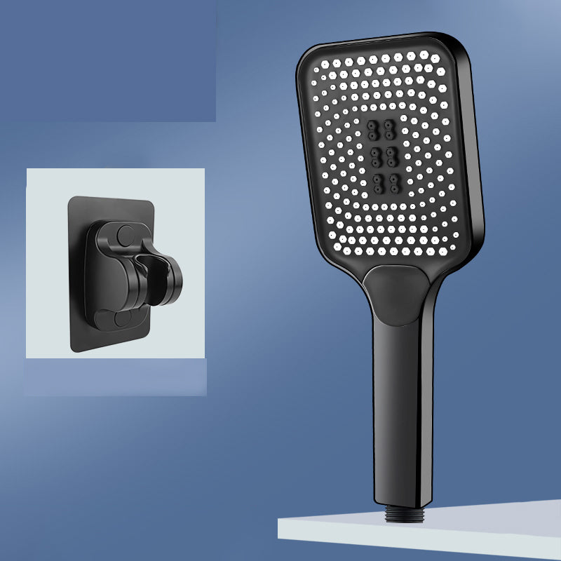 Modern Rectangular Hand Shower in Black 3 Sprays Wall-Mount Hand Shower