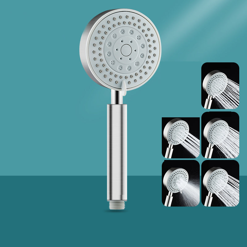 Round Self-Cleaning Hand Shower Adjustable Spray Pattern Stainless Steel Hand Shower