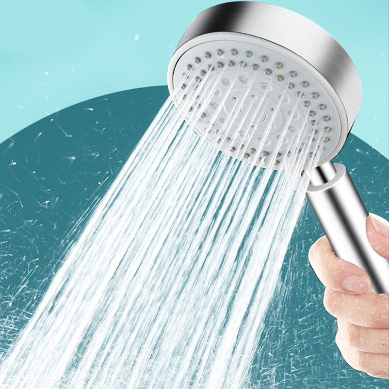 Round Self-Cleaning Hand Shower Adjustable Spray Pattern Stainless Steel Hand Shower