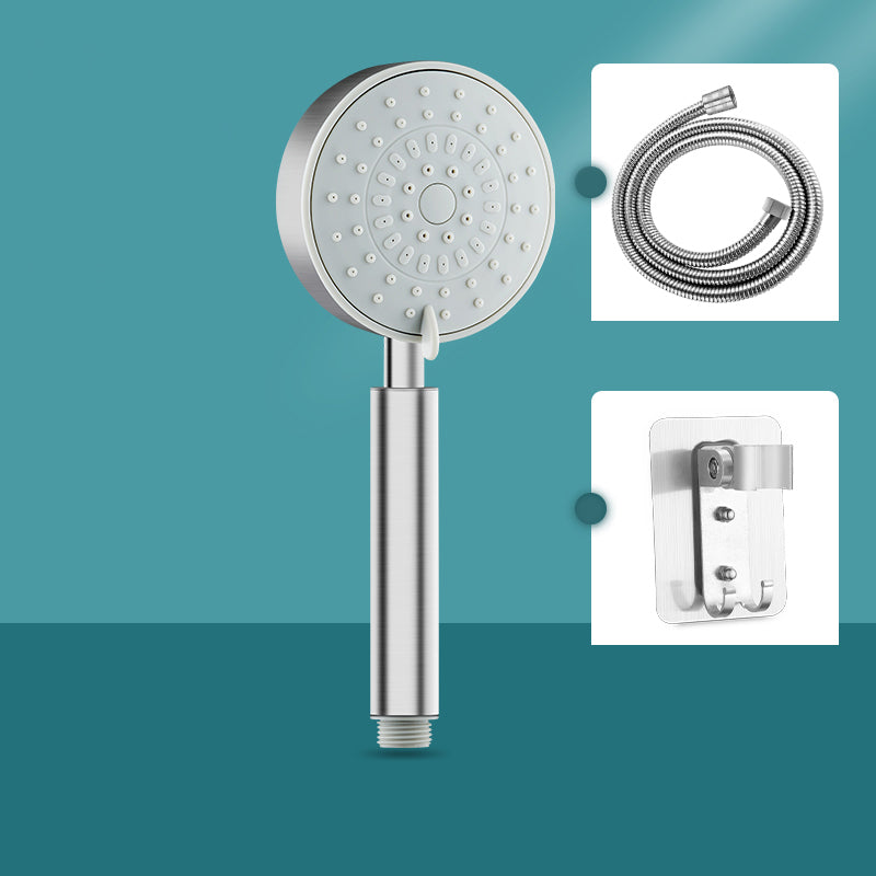 Round Self-Cleaning Hand Shower Adjustable Spray Pattern Stainless Steel Hand Shower