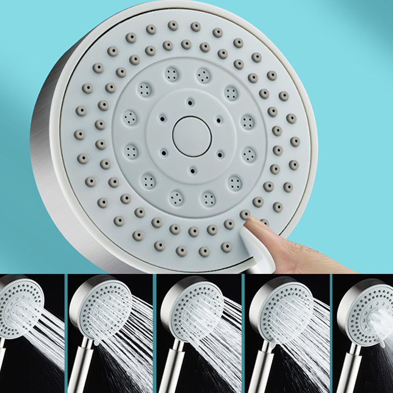 Round Self-Cleaning Hand Shower Adjustable Spray Pattern Stainless Steel Hand Shower