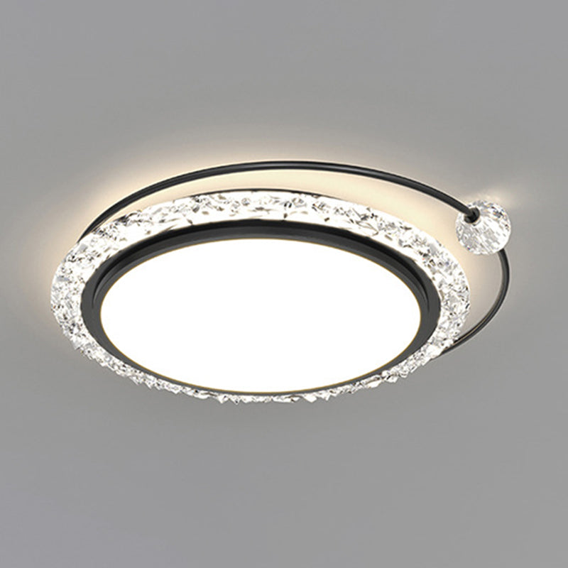 Circular Flush Mount Fixture Modern Metal Flush Light for Bedroom