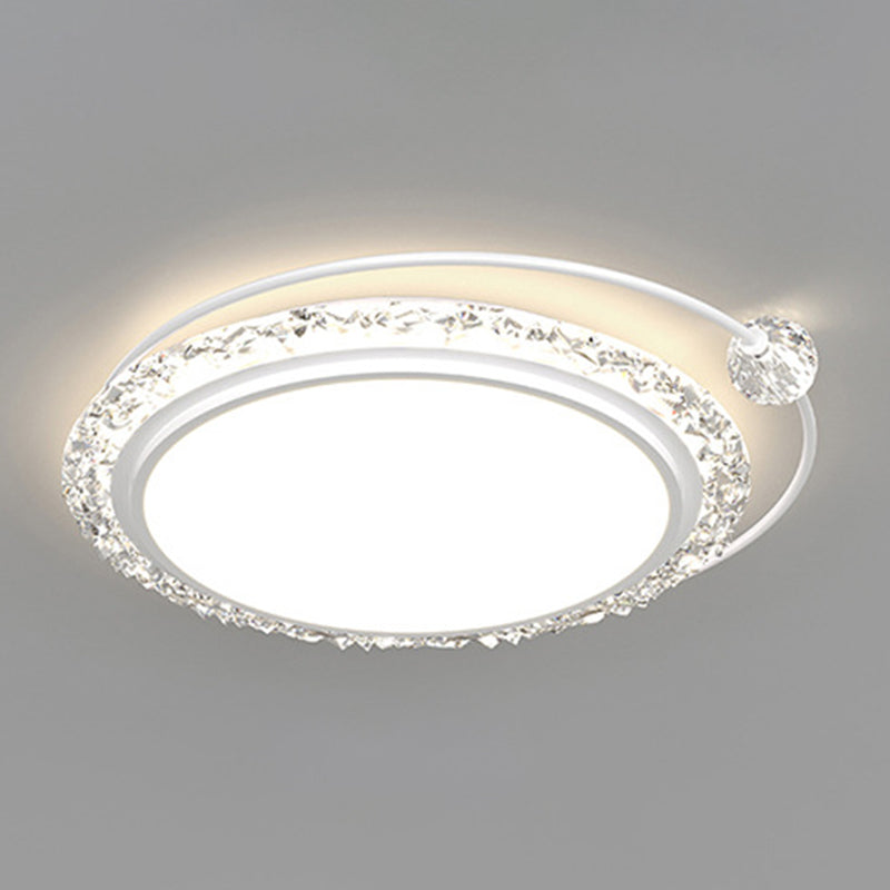 Circular Flush Mount Fixture Modern Metal Flush Light for Bedroom