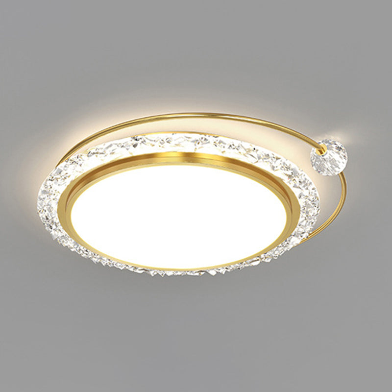 Circular Flush Mount Fixture Modern Metal Flush Light for Bedroom