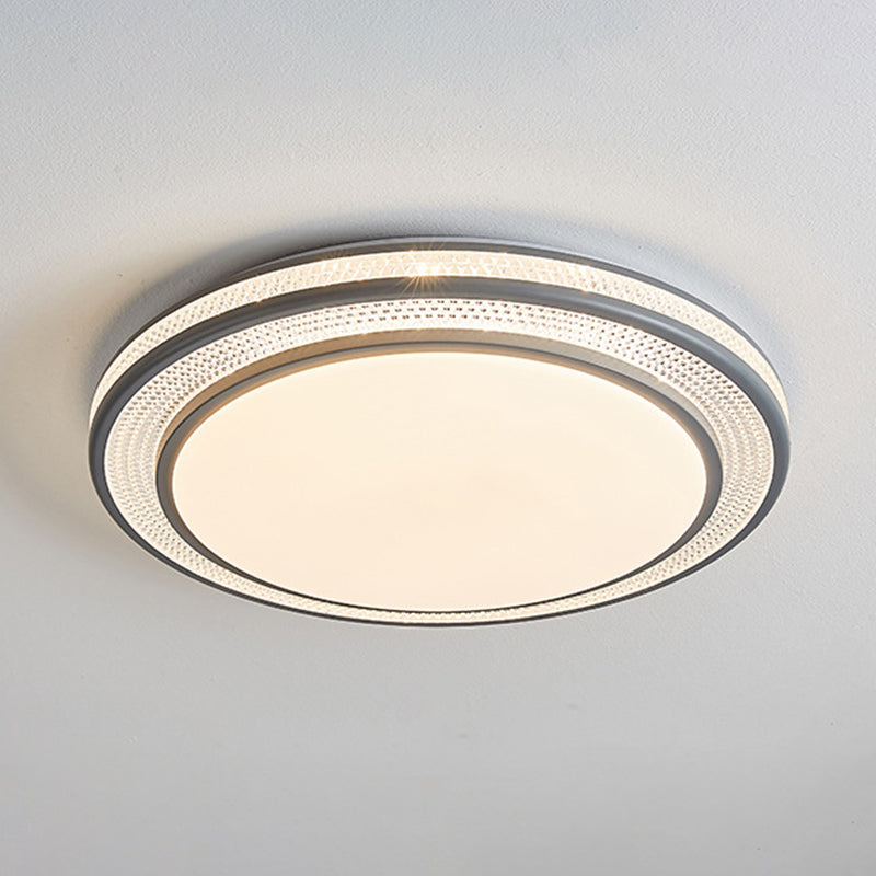 1 Light Circular Flush Mount Fixture Simplicity Metal Flush Light for Living Room