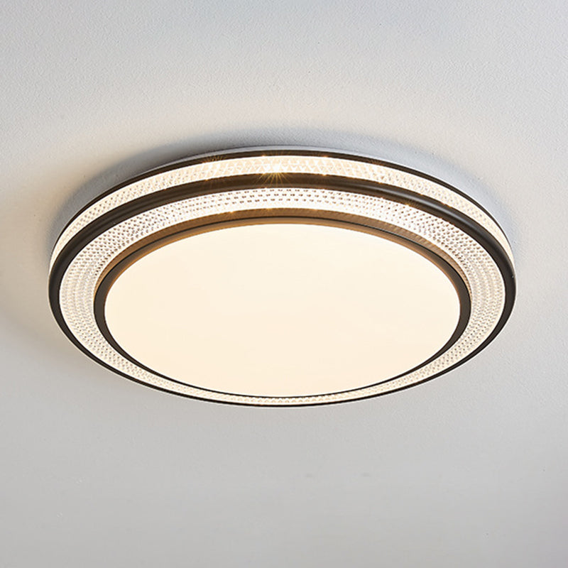 1 Light Circular Flush Mount Fixture Simplicity Metal Flush Light for Living Room