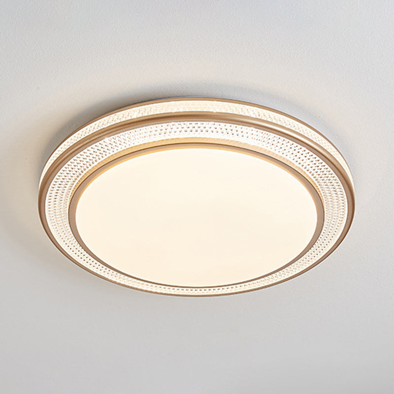 1 Light Circular Flush Mount Fixture Simplicity Metal Flush Light for Living Room