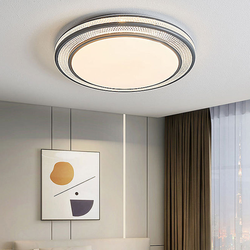 1 Light Circular Flush Mount Fixture Simplicity Metal Flush Light for Living Room