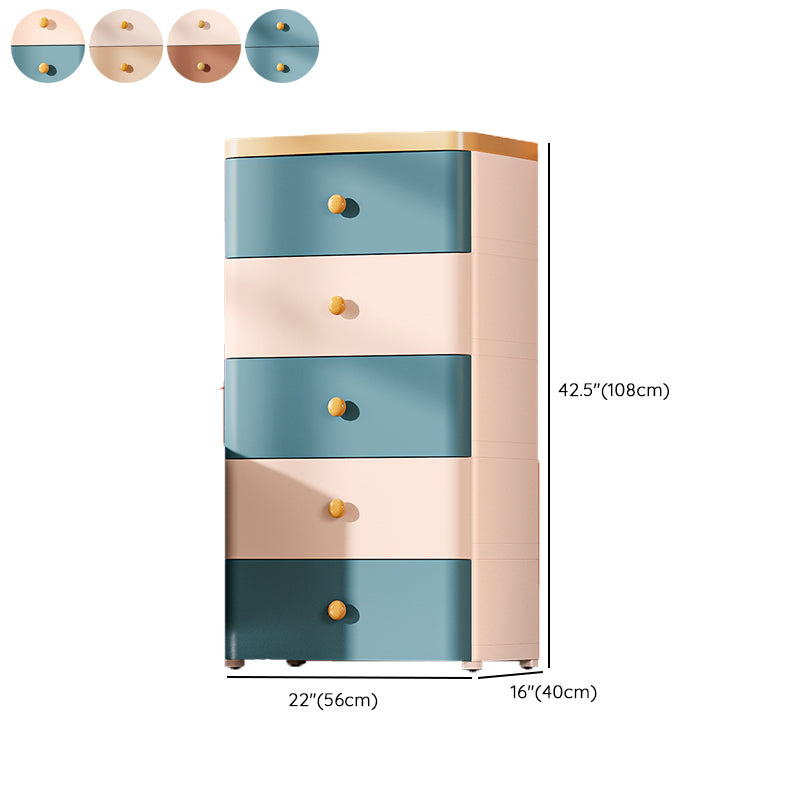 Vertical Plastic Nursery Dresser Northern European Kids Nightstand for Room