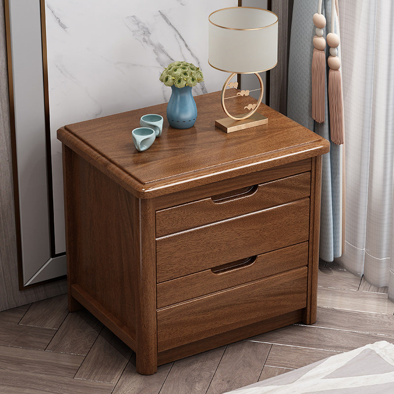 Modern Accent Table Nightstand Antique Finish Night Table with Drawers