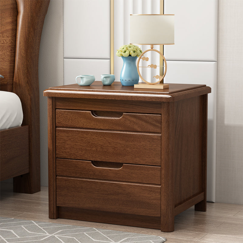 Modern Accent Table Nightstand Antique Finish Night Table with Drawers