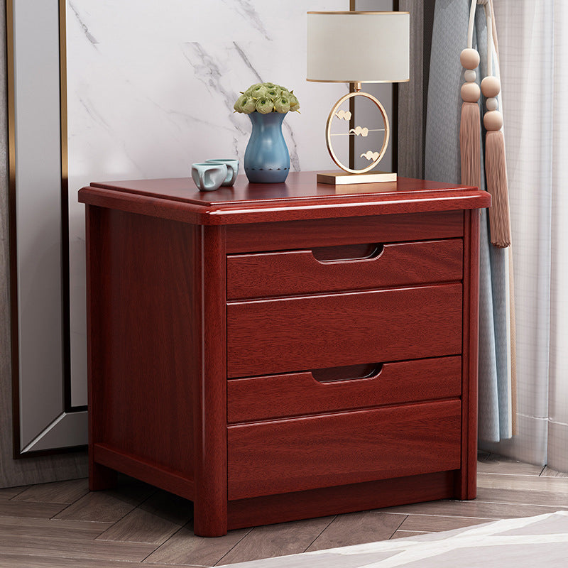 Modern Accent Table Nightstand Antique Finish Night Table with Drawers