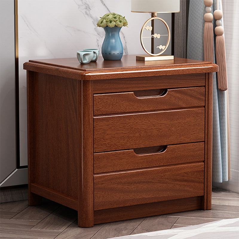 Modern Accent Table Nightstand Antique Finish Night Table with Drawers