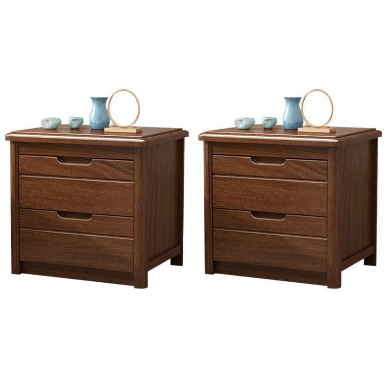 Modern Accent Table Nightstand Antique Finish Night Table with Drawers