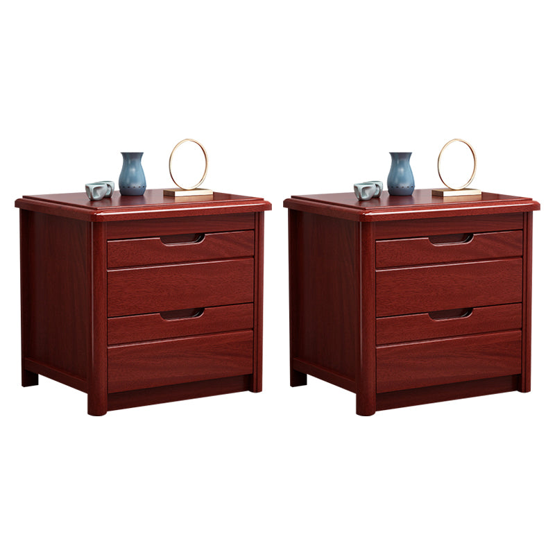 Modern Accent Table Nightstand Antique Finish Night Table with Drawers