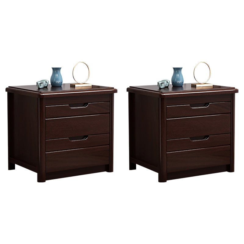 Modern Accent Table Nightstand Antique Finish Night Table with Drawers