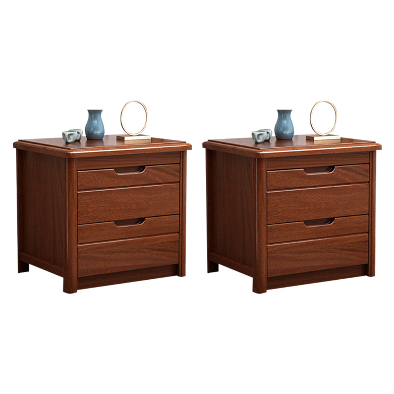 Modern Accent Table Nightstand Antique Finish Night Table with Drawers