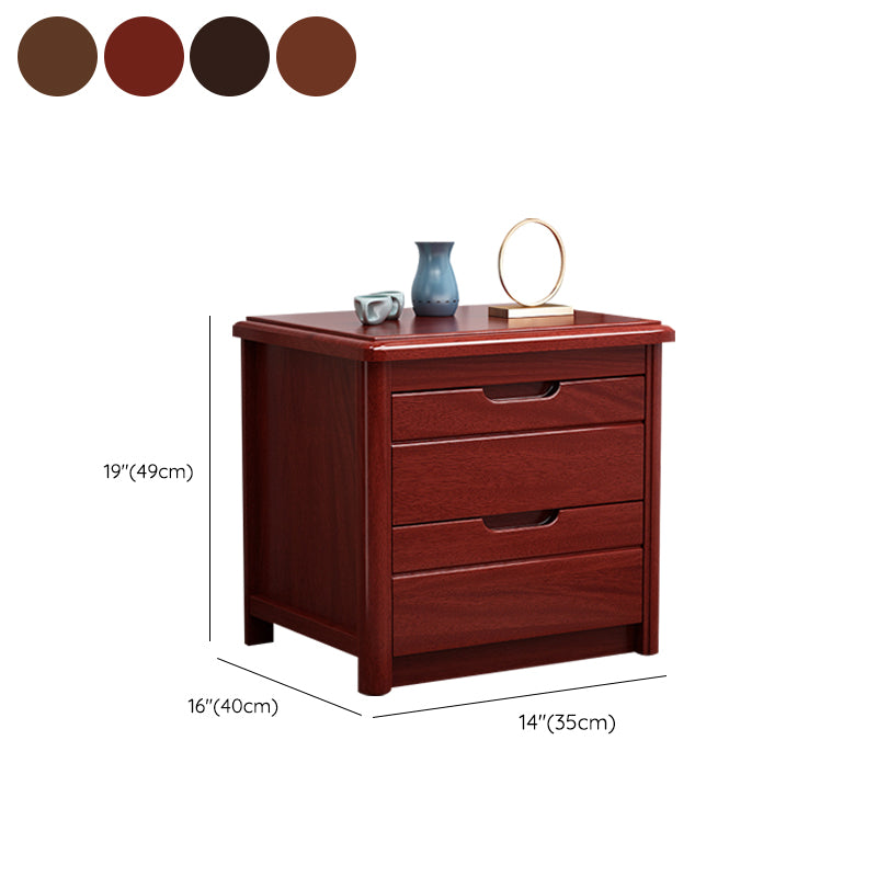 Modern Accent Table Nightstand Antique Finish Night Table with Drawers