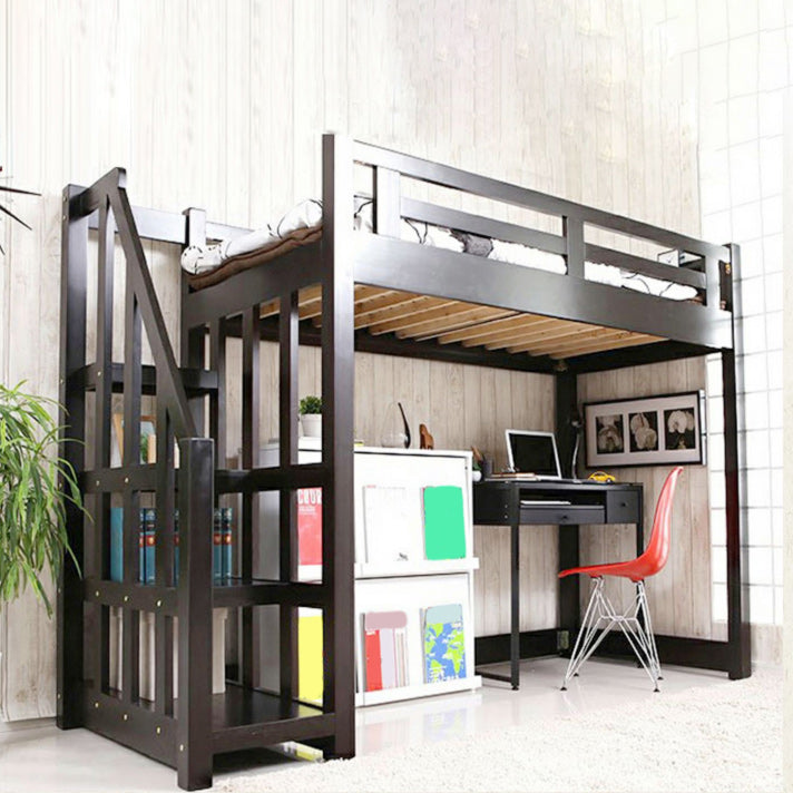 No Theme Scandinavian Loft Bed Solid Wood Gender Neutral Kids Bed