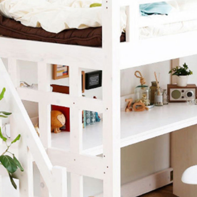 No Theme Scandinavian Loft Bed Solid Wood Gender Neutral Kids Bed