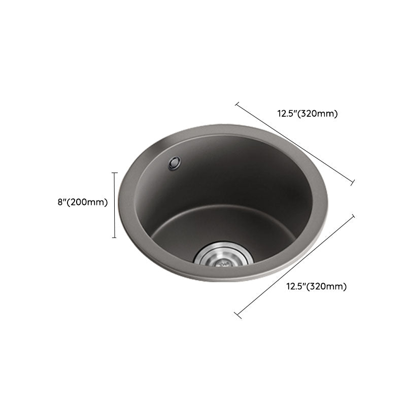 Quartz Kitchen Bar Sink Contemporary Round Shape Kitchen Bar Sink