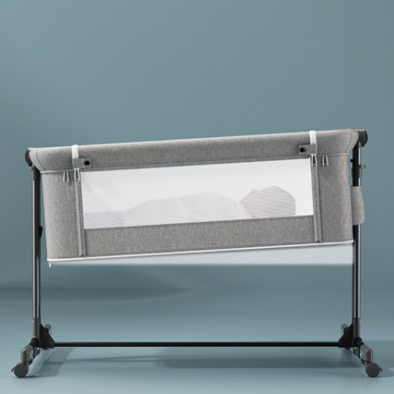 Modern Convertible Bedside Bassinet Fabric Portable Cradle with Storage