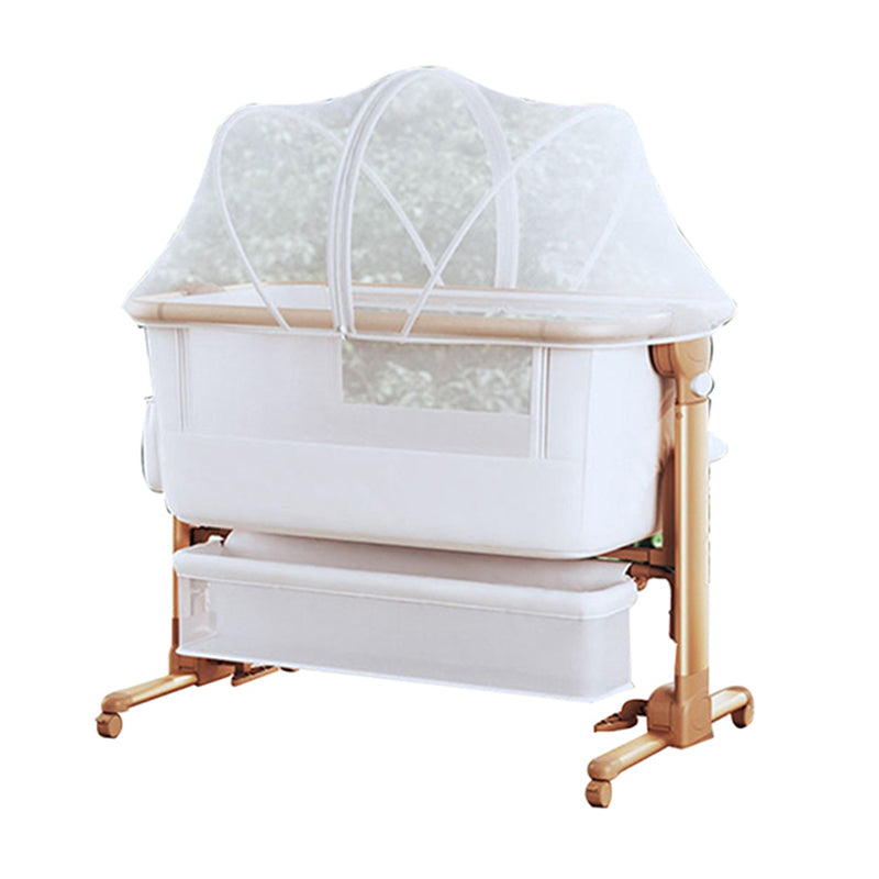 Height Adjustable Co-Sleeper & Bedside Bassinets Fabric Bassinet with Mattress