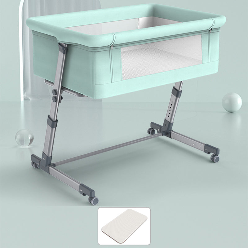 Height Adjustable Rocking Bedside Bassinet Modern Fabric Bassinet