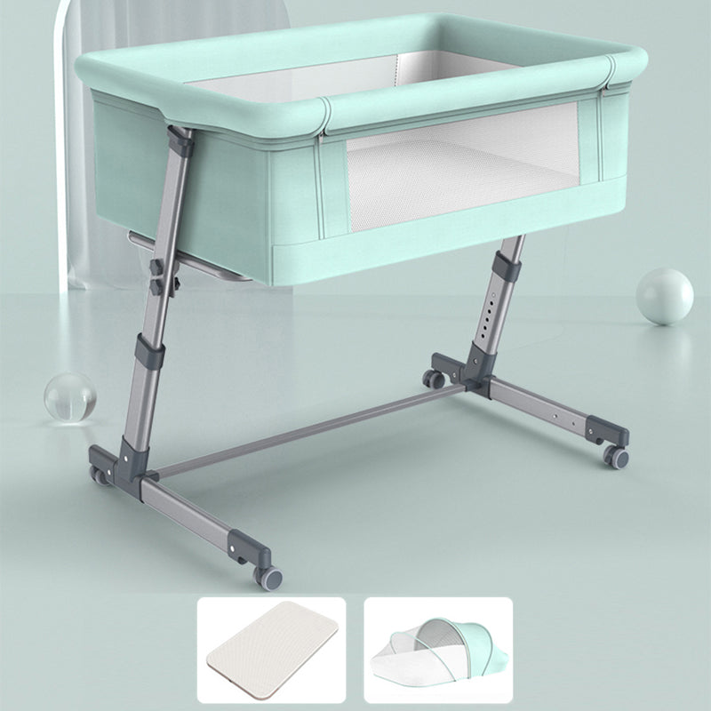 Height Adjustable Rocking Bedside Bassinet Modern Fabric Bassinet