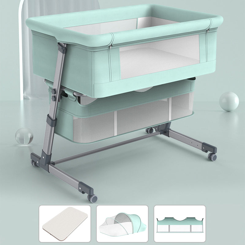 Height Adjustable Rocking Bedside Bassinet Modern Fabric Bassinet