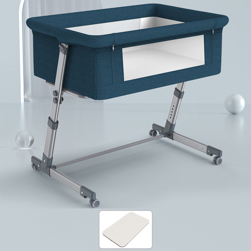 Height Adjustable Rocking Bedside Bassinet Modern Fabric Bassinet