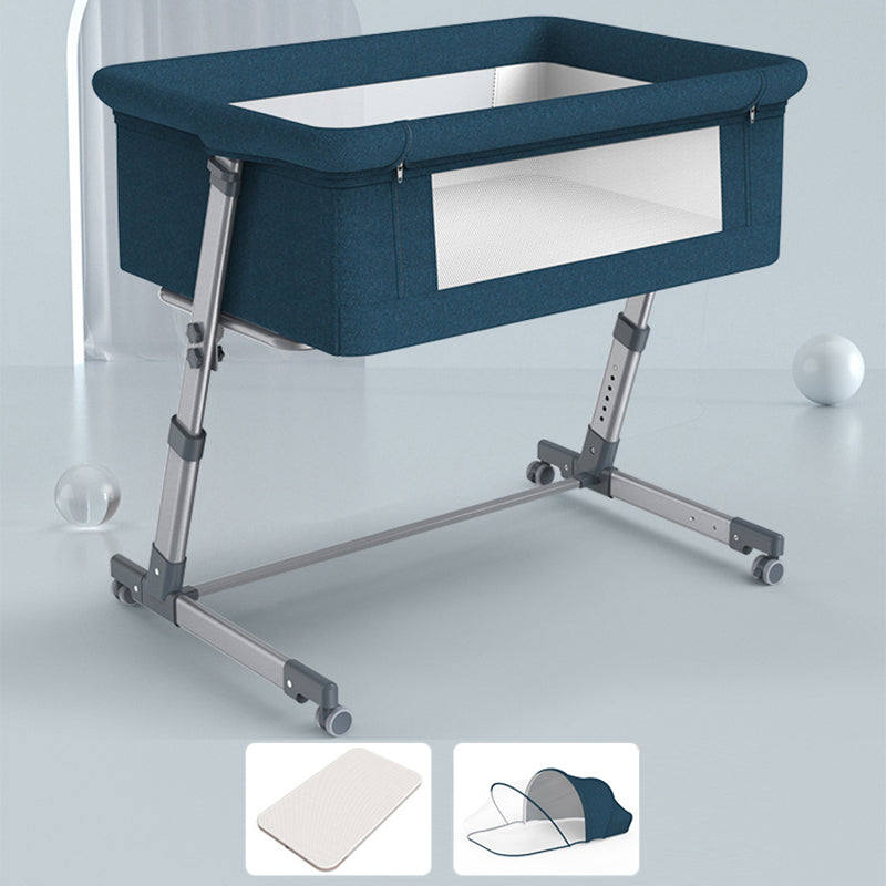 Height Adjustable Rocking Bedside Bassinet Modern Fabric Bassinet