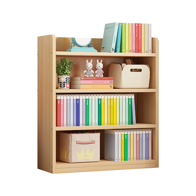 Scandinavian Standard Kids Bookcase Wood Book Stand Closed Back Double-Sided