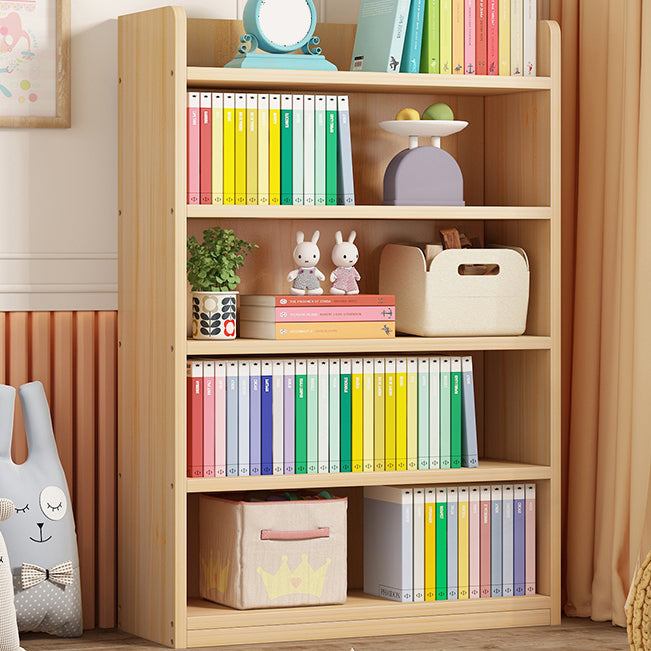 Scandinavian Standard Kids Bookcase Wood Book Stand Closed Back Double-Sided