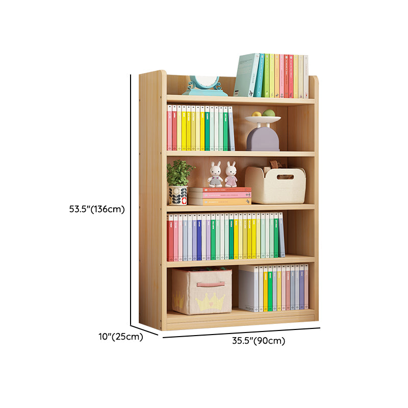 Scandinavian Standard Kids Bookcase Wood Book Stand Closed Back Double-Sided