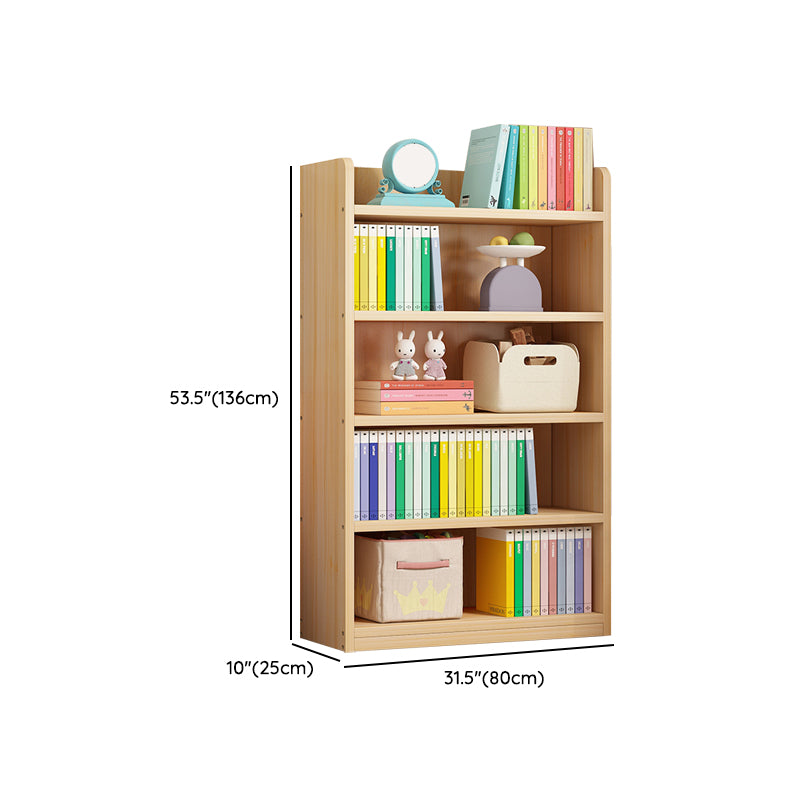 Scandinavian Standard Kids Bookcase Wood Book Stand Closed Back Double-Sided