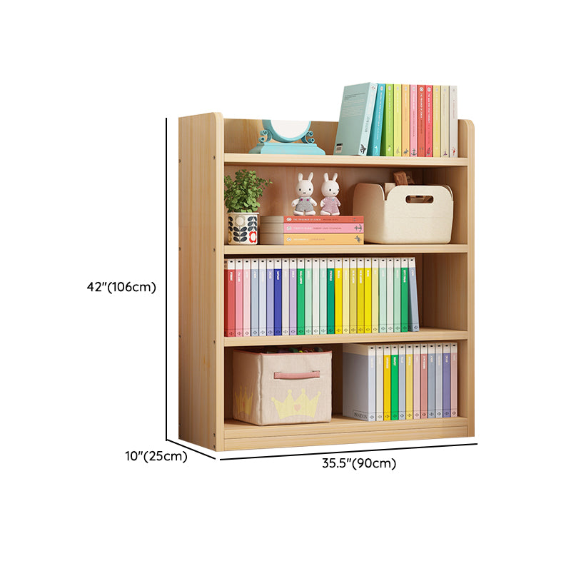 Scandinavian Standard Kids Bookcase Wood Book Stand Closed Back Double-Sided