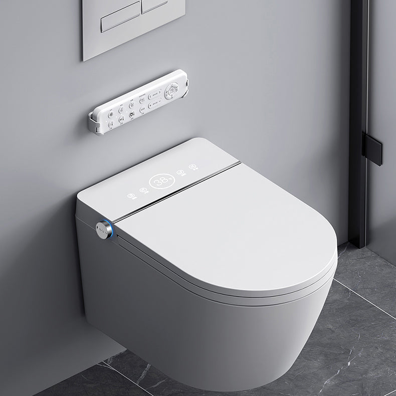 Heated Seat Wall Hung Toilet Set Elongated Wall Mounted Bidet