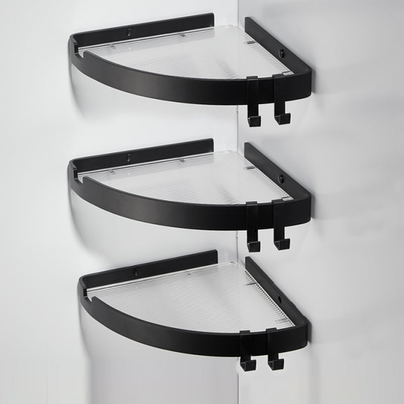 Modern Gold/Black 3 Piece Bathroom Accessory Set, Bath Shelf