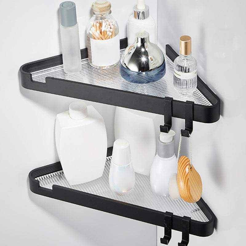 Modern Gold/Black 3 Piece Bathroom Accessory Set, Bath Shelf