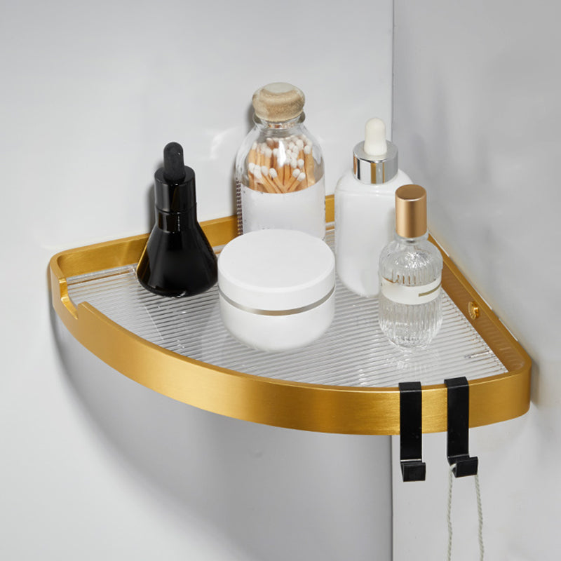 Modern Gold/Black 3 Piece Bathroom Accessory Set, Bath Shelf